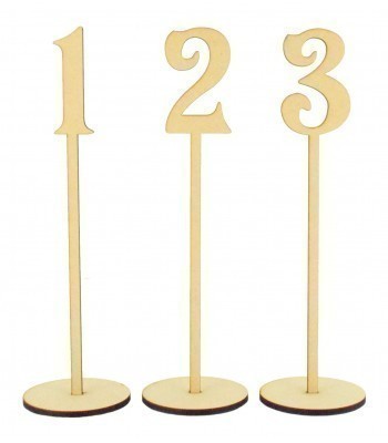 Laser Cut 6mm Wedding Table Numbers on Stands